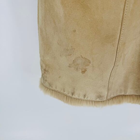 Adler Collection Genuine Suede Shearling Coat Size M Vintage Boho Leather Jacket - Picture 7 of 10